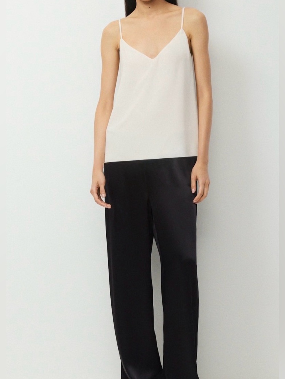Anthropologie Delicate Ivory White V Slip Camisole XL Minimalist Y2K Coquette
